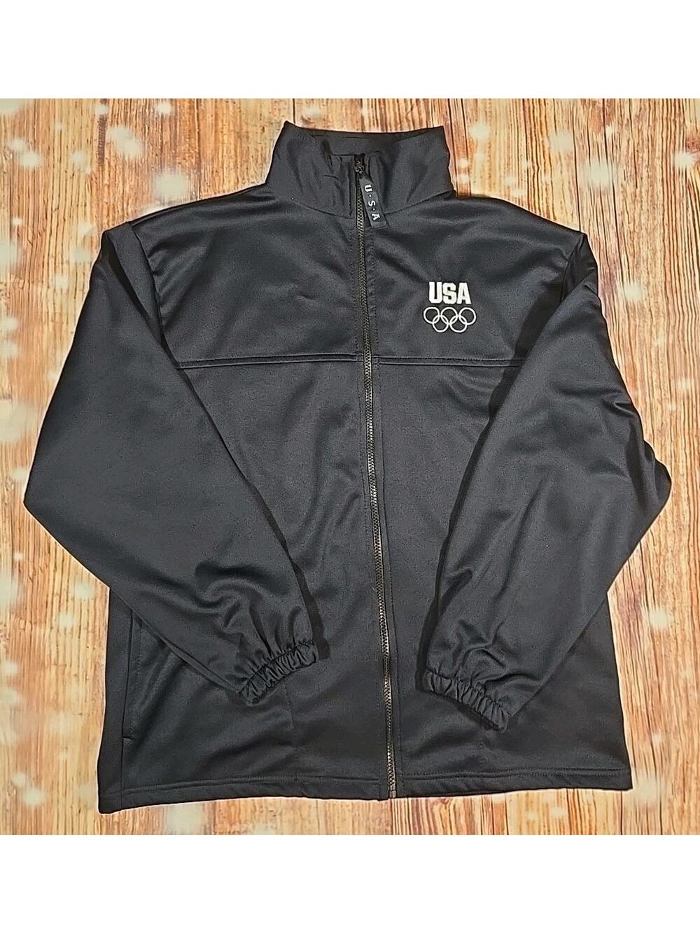 Vintage Dark Blue USA Olympic Committee Track Jacket Large